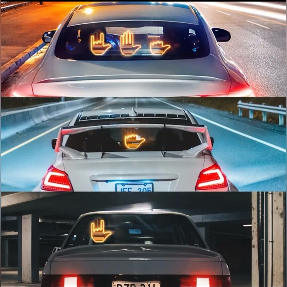 LED Car Rear Window Gesture Sign - Picture 3 of 6